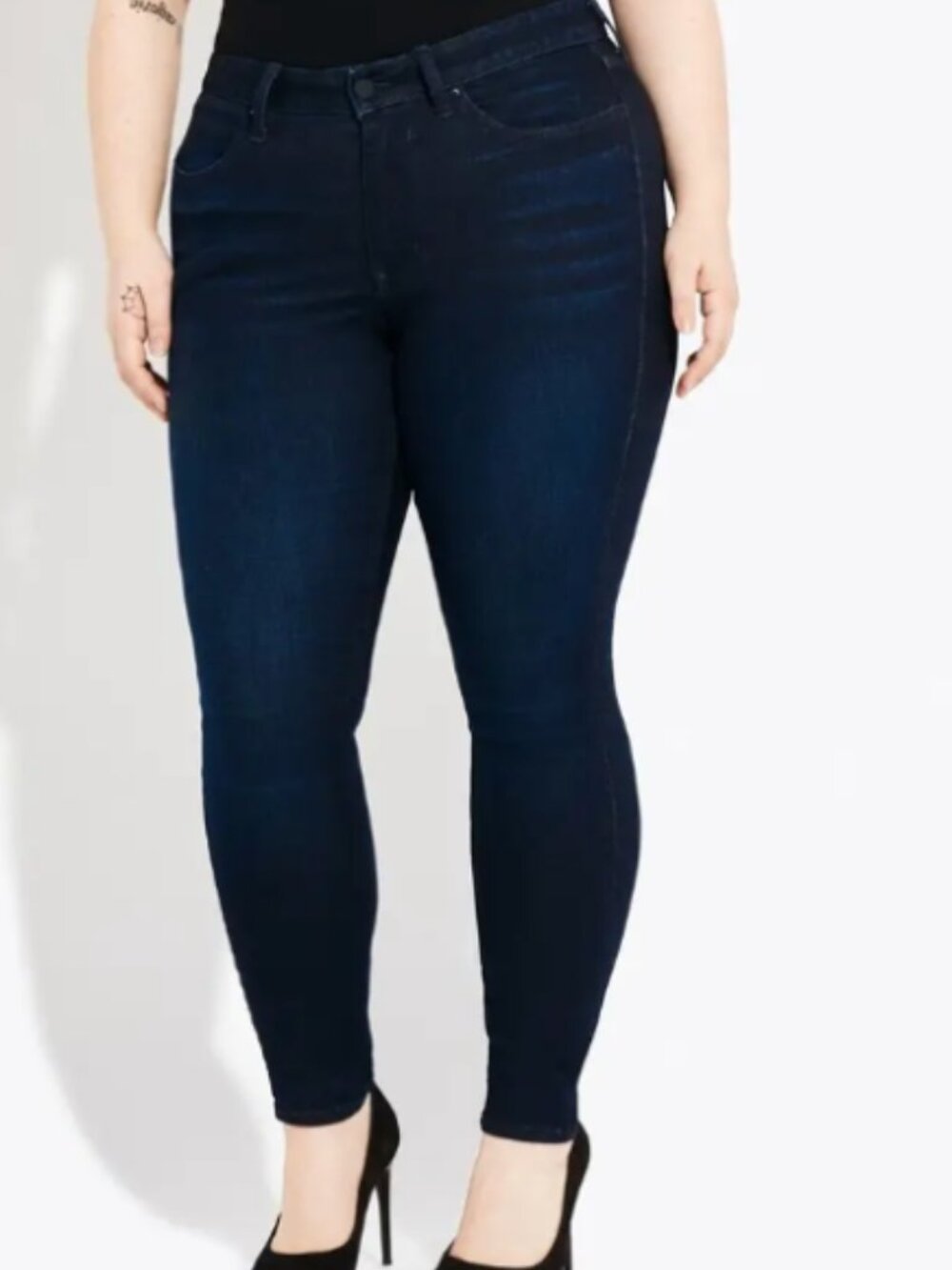 Lane Bryant dark wash skinny jeans